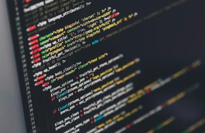 Editor de código aberto em um computador