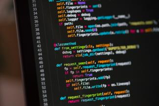 Código de programação exibido em um editor