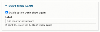 Modal no Drupal - Não mostrar novamente